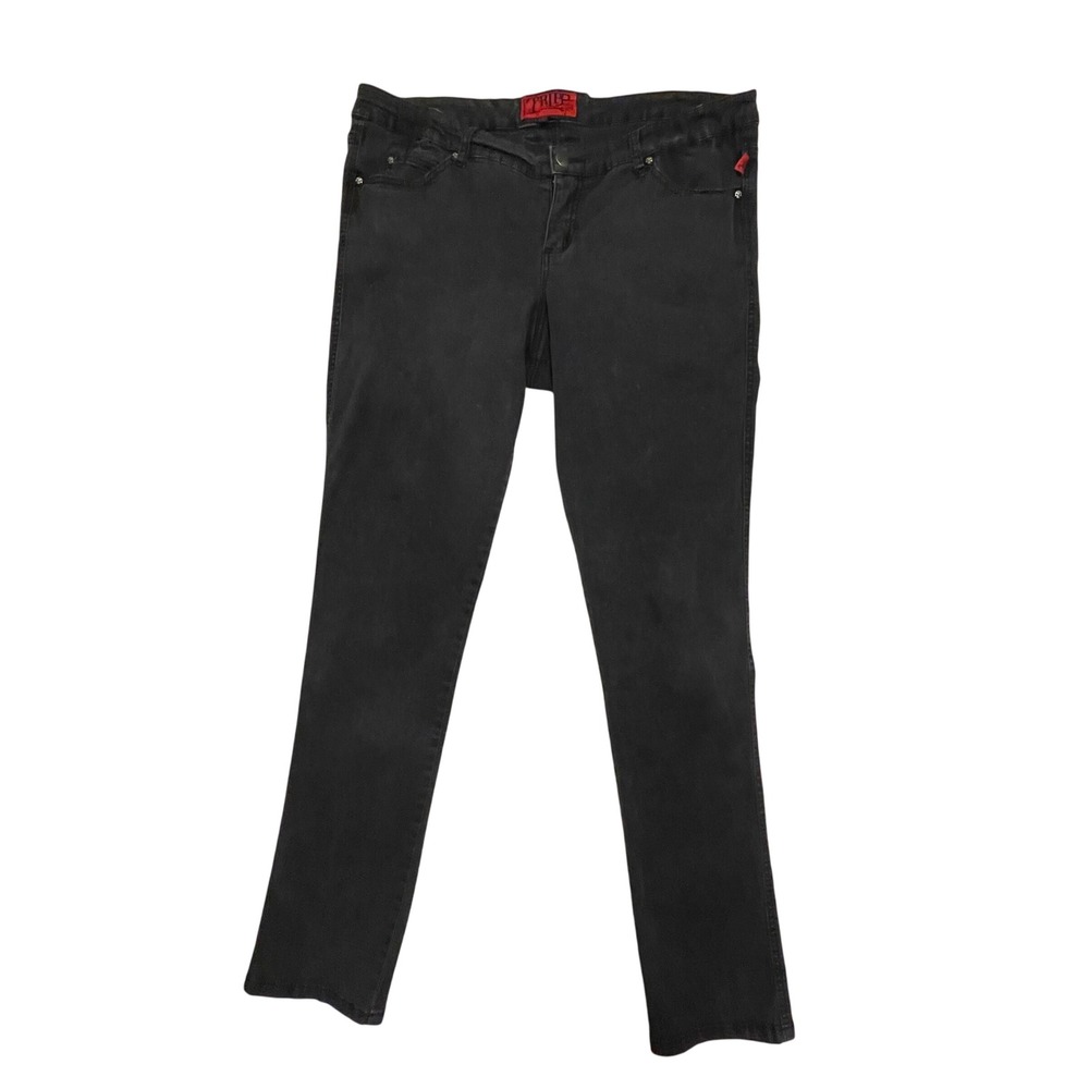 Tripp NYC Skinny Jeans Juniors Size 20T Black Wash Comfy‎ New York Skull Details
